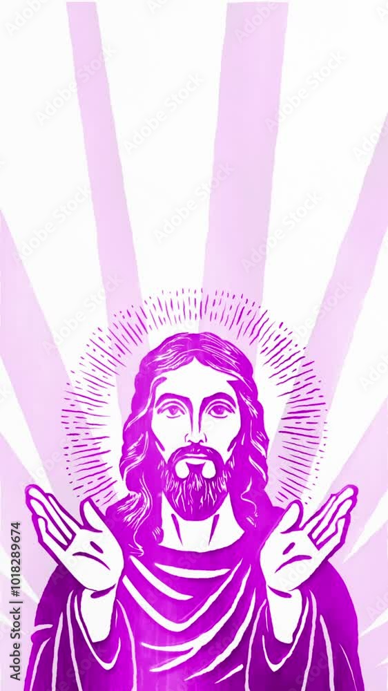 Hand drawn jesus pink metallic Hand drawn jesus pink metallic