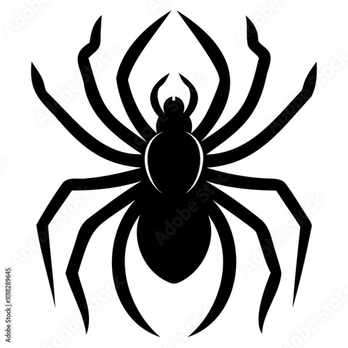 Black widow spider black silhouette vector art illustration Isolated on Transparent background