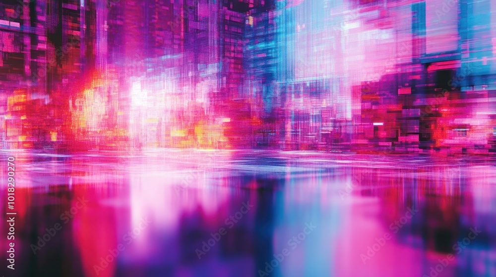 Abstract Pixel background on digital data cyber design surface, AI generated image Abstract Pixel background on digital data cyber design surface, AI generated image