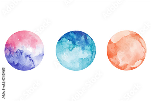 Set of colorful watercolor textures for impactful marketing collateral