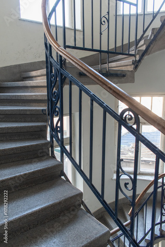 Staircase in a building liminal space in old building.