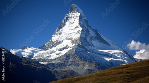 Swiss alps in winter, rich colors