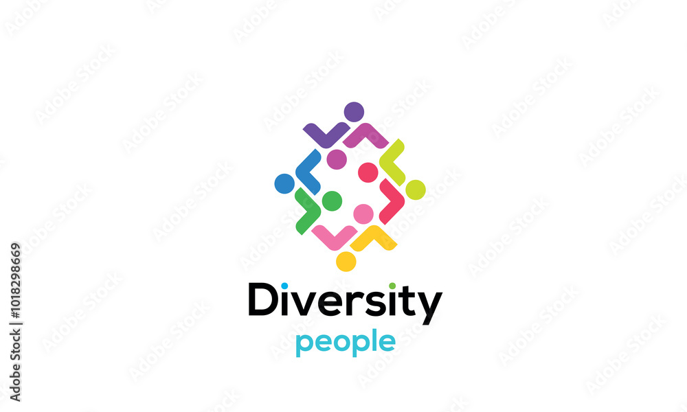 Diversity people team family colourful logo vector icon symbol Diversity people team family colourful logo vector icon symbol