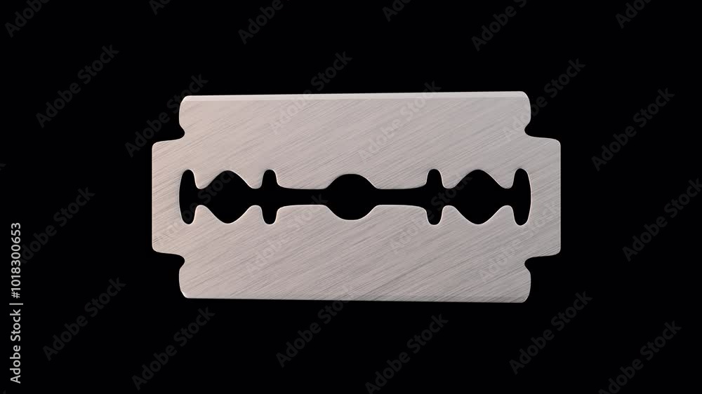 3D Razor Blade Rotating on a Transparent Background. Seamless Loop. 4K 3D Razor Blade Rotating on a Transparent Background. Seamless Loop. 4K