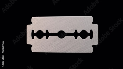 3D Razor Blade Rotating on a Transparent Background. Seamless Loop. 4K photo