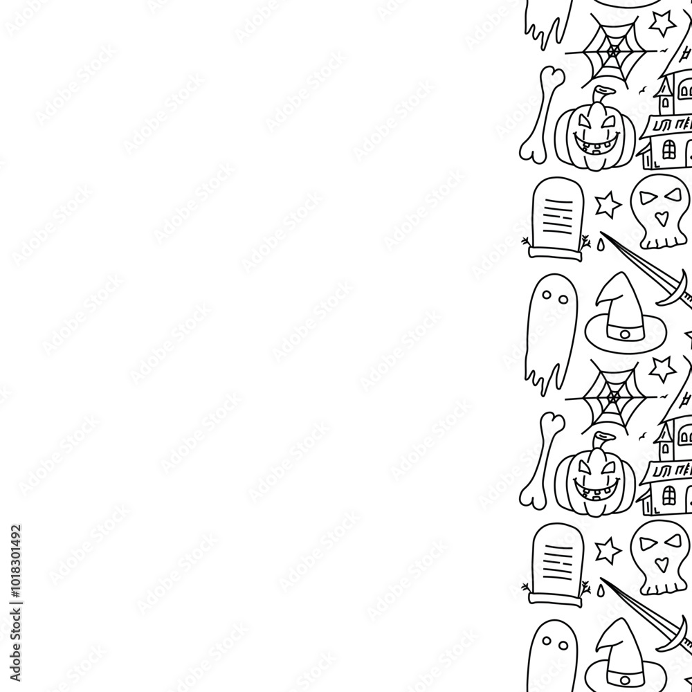 Halloween background with place for text. Cartoon Halloween frame Halloween background with place for text. Cartoon Halloween frame