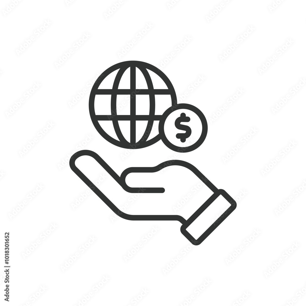 Global Business, in line design. Global business, international trade, global market, business network, world economy on white background vector. Global Business, in line design editable stroke icon Global Business, in line design. Global business, international trade, global market, business network, world economy on white background vector. Global Business, in line design editable stroke icon