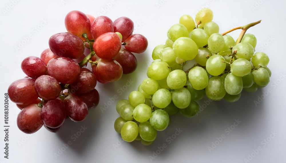 red and green grapes, isolated on a clean white background red and green grapes, isolated on a clean white background