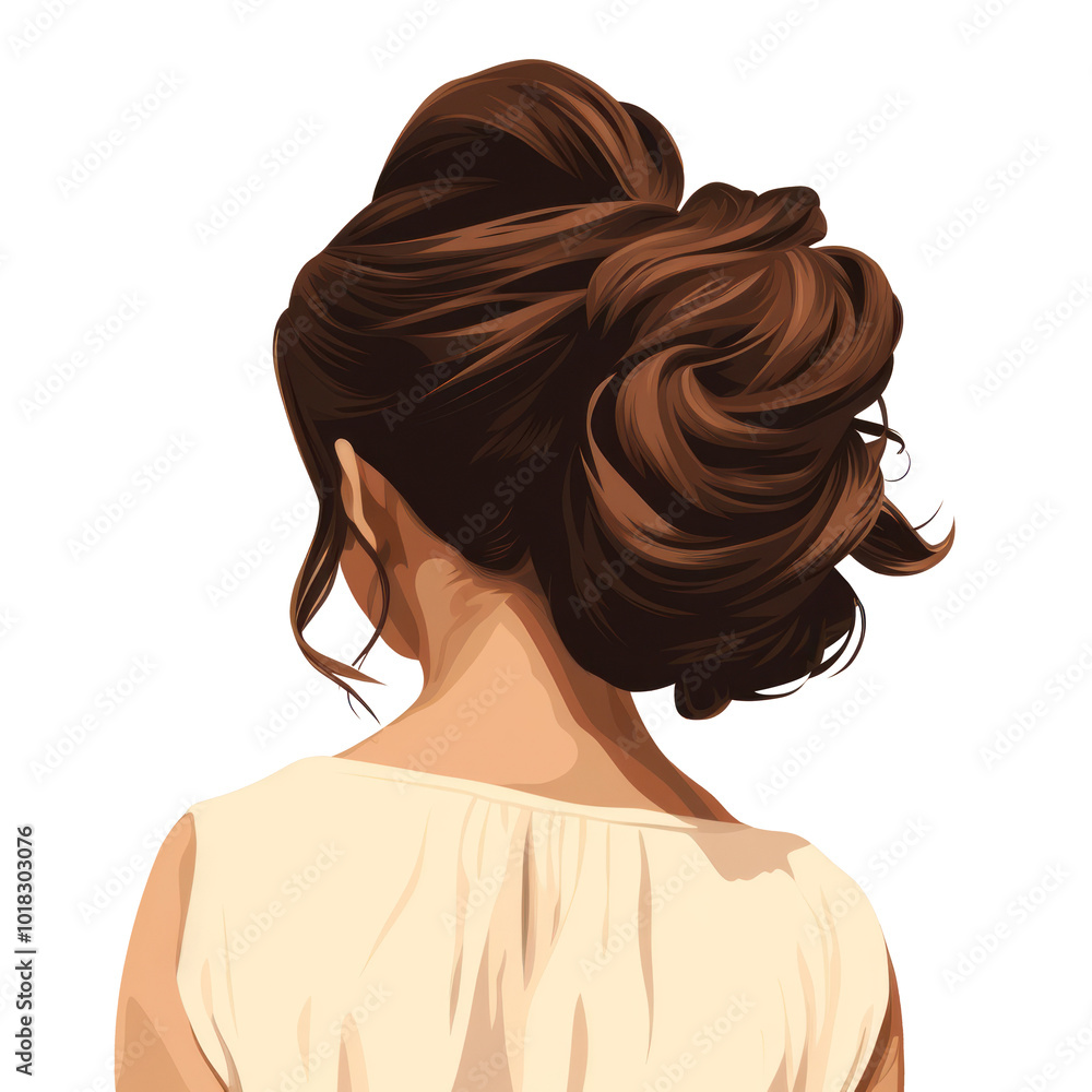 Εκτύπωση καμβά PNG Adult hairstyle ponytail headshot.