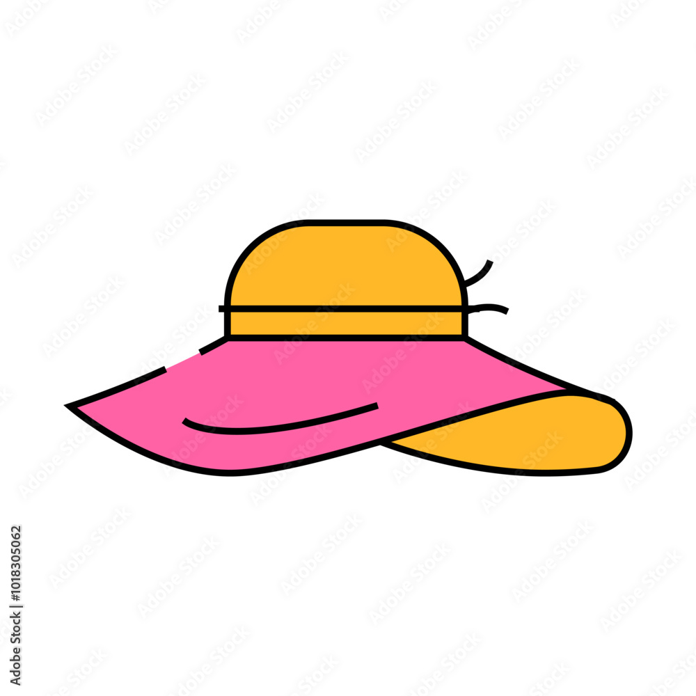 sun hat cap line icon vector. sun hat cap sign. isolated symbol illustration sun hat cap line icon vector. sun hat cap sign. isolated symbol illustration