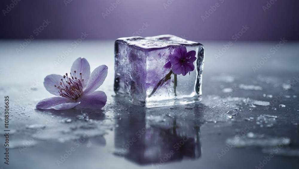 cube and flower