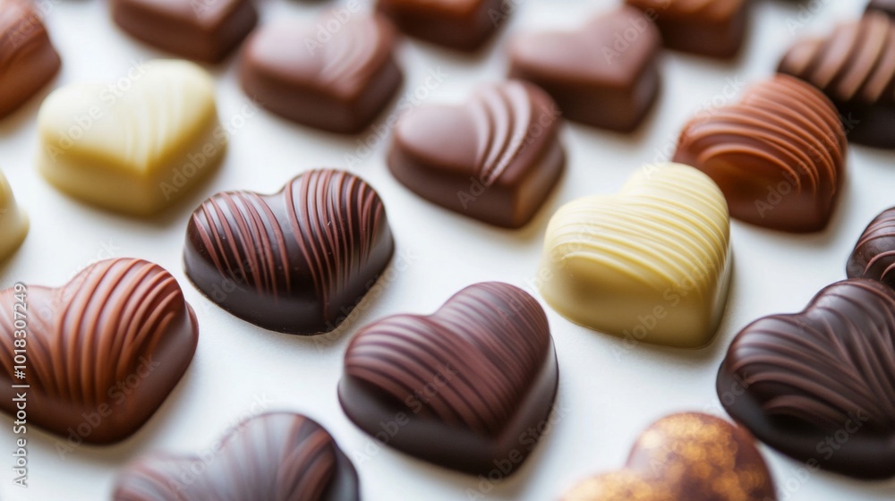Assortment of Heart-Shaped Chocolate Candies Assortment of Heart-Shaped Chocolate Candies