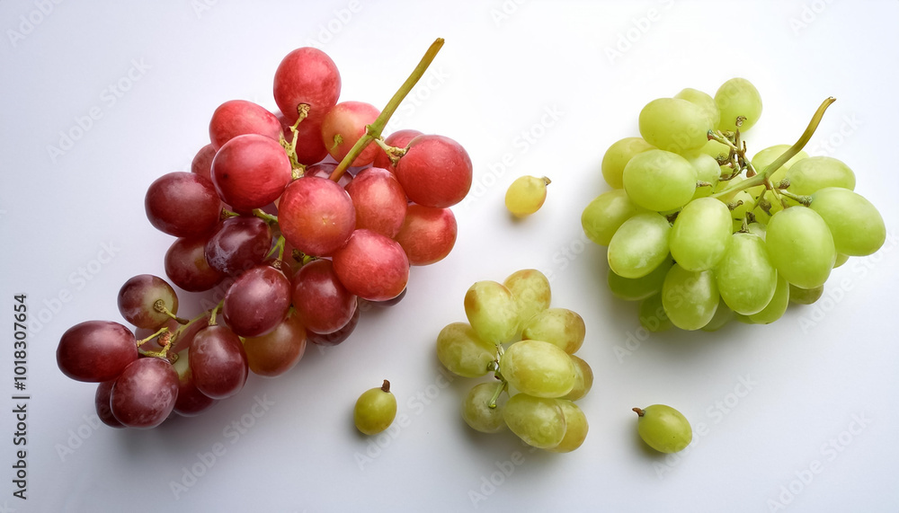 red and green grapes, isolated on a clean white background red and green grapes, isolated on a clean white background