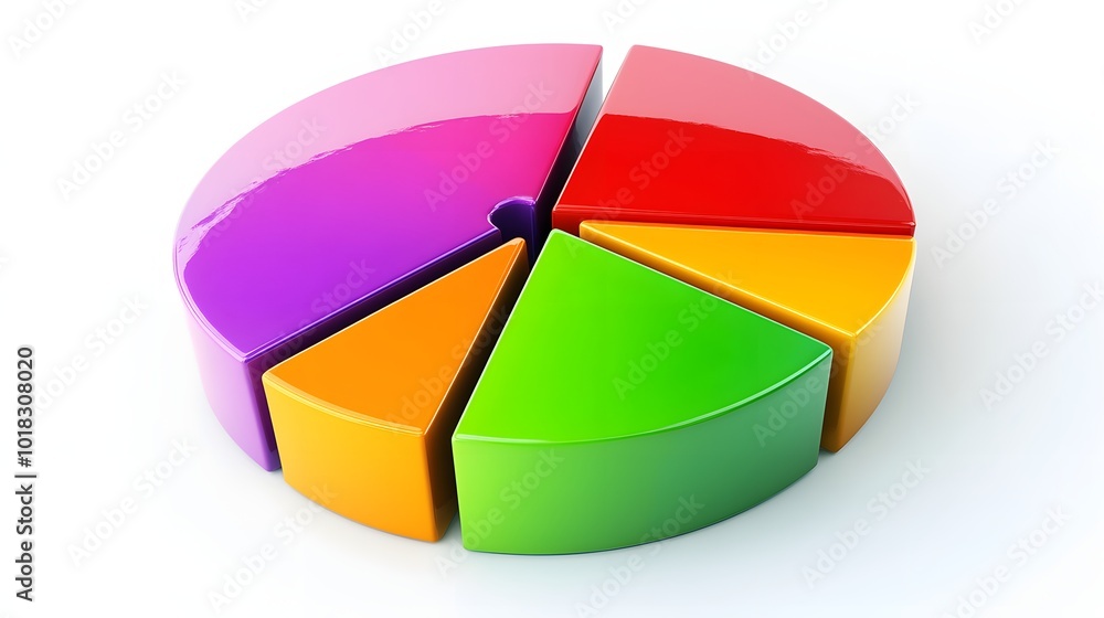 Fototapeta premium 85. A colorful pie chart showing the breakdown of virtual assistant tasks