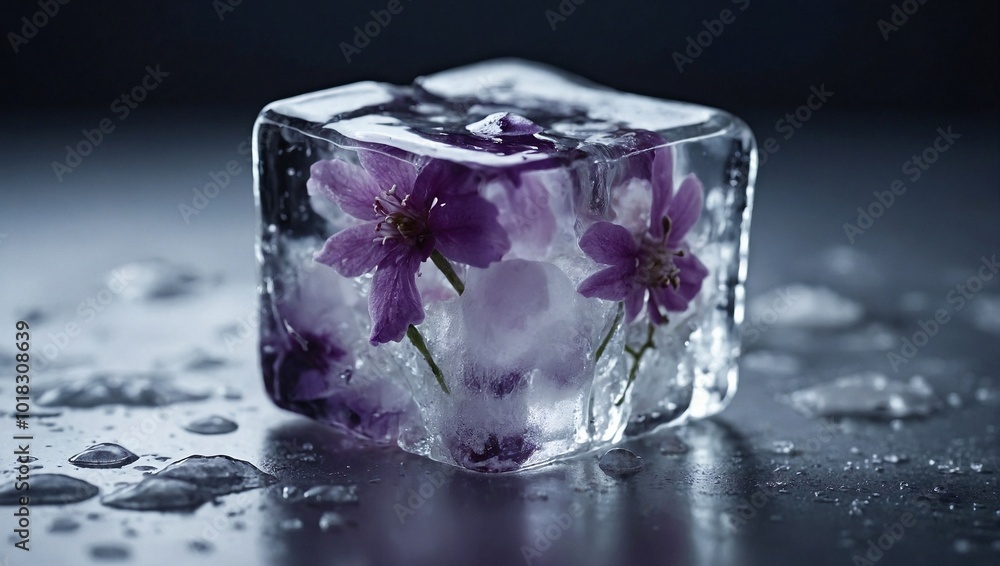 ice cube and water