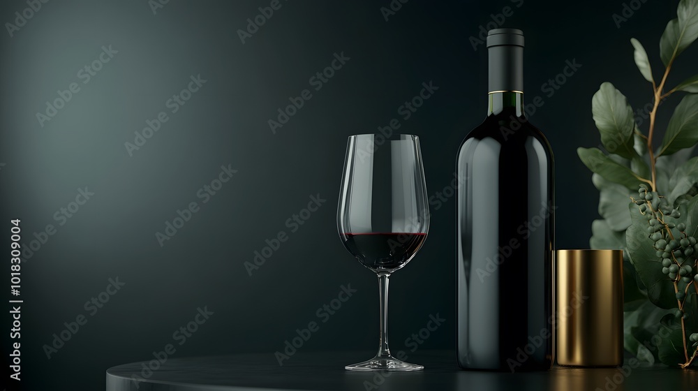 Elegant Wine Display with Dark Tone Aesthetic Elegant Wine Display with Dark Tone Aesthetic