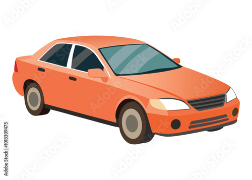 Sedan car, vector design illustration on white background