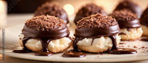 Chocolate Covered Cookies on a Plate