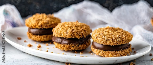 Delicious Chocolate Filled Oatmeal Cookies