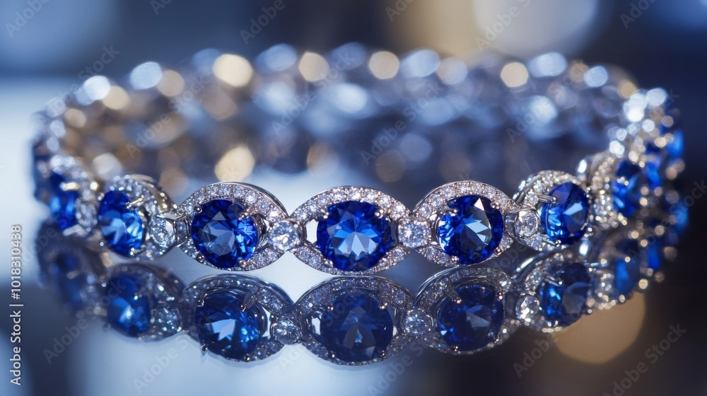 Close-up of a Silver Bracelet with Large Blue Gemstones Close-up of a Silver Bracelet with Large Blue Gemstones