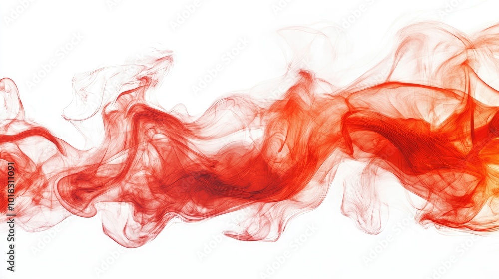 Wild red flames rising against a stark white background, capturing the fluid movement and energy of the fire Wild red flames rising against a stark white background, capturing the fluid movement and energy of the fire
