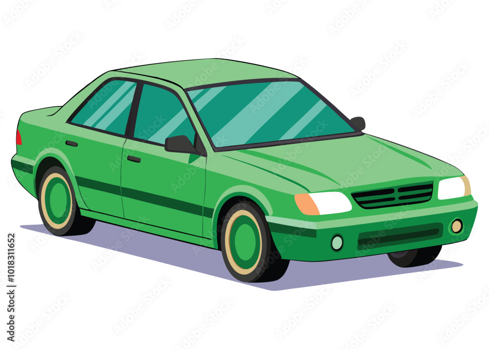 Sedan car, vector design illustration on white background Sedan car, vector design illustration on white background