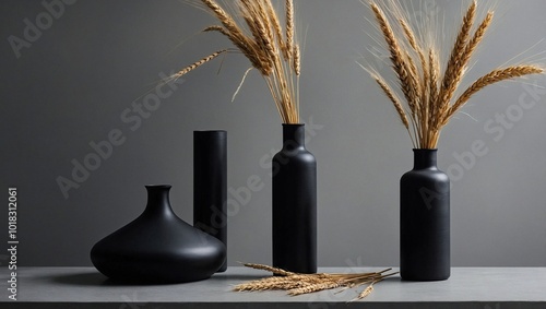 Obraz na płótnie A sleek matte black vase w salonie