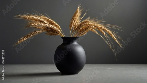 A sleek matte black vase