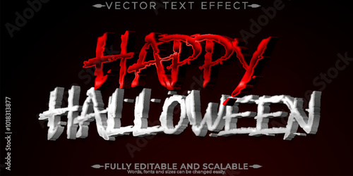 Halloween monster text effect, editable horror and scary text style