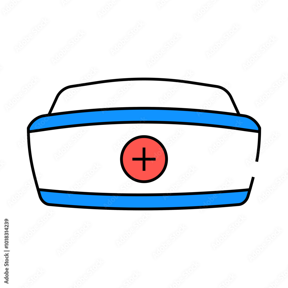 nurse hat cap line icon vector. nurse hat cap sign. isolated symbol illustration