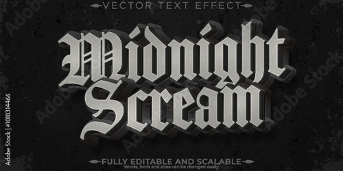 Halloween monster text effect, editable horror and scary text style