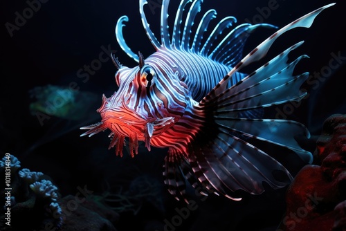 Colorful Fish Swimming in Deep Ocean Environment