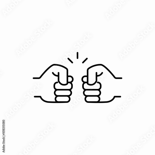 fist bump icon sign vector