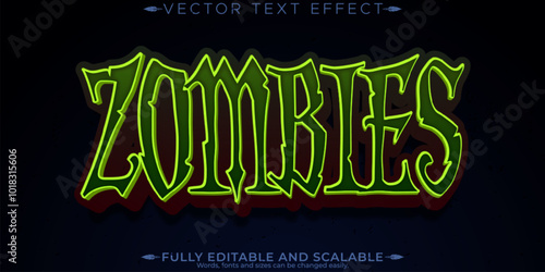 Halloween monster text effect, editable horror and scary text style