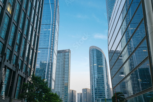 Obraz na płótnie Modern office building in the financial center,hangzhou,china w salonie