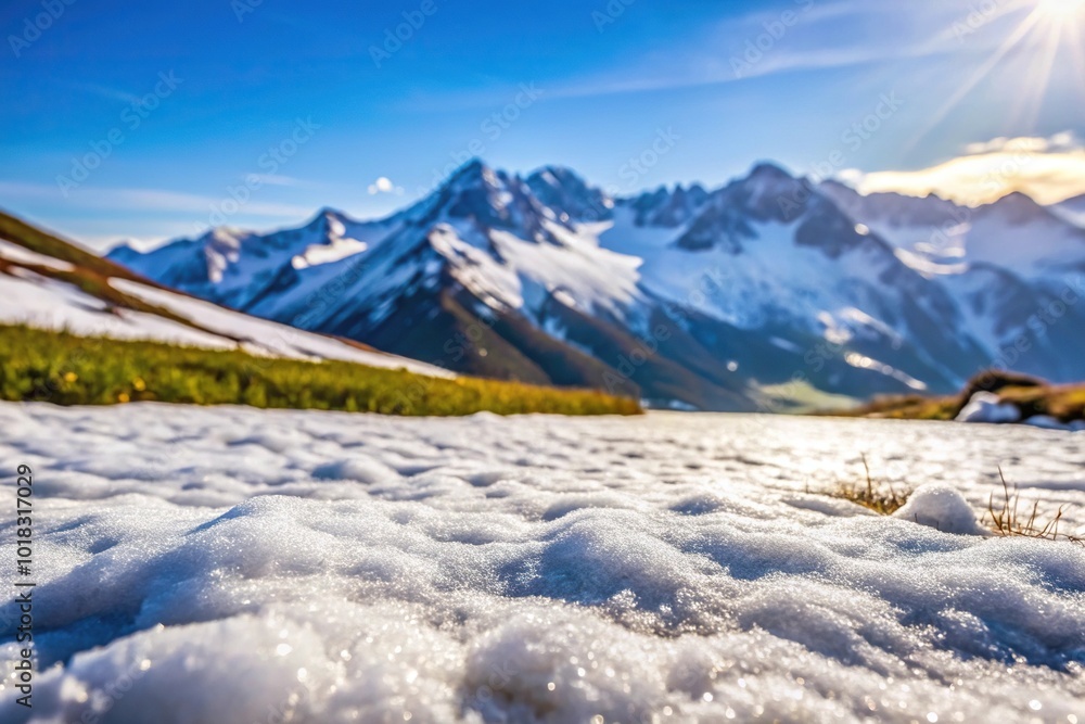 Obraz premium Mountain landscape with snow, extreme close-up