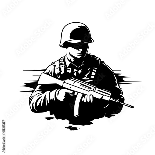 Illustration of soldiers. Army. Armed forces.