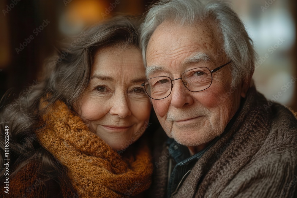 happy senior couple enjoying a moment together exuding warmth and love posed against a cozy home backdrop filled with personal touches and sunny light happy senior couple enjoying a moment together exuding warmth and love posed against a cozy home backdrop filled with personal touches and sunny light