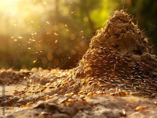 Intricate Termite Mound Representing Complex Insect Societies in Nature