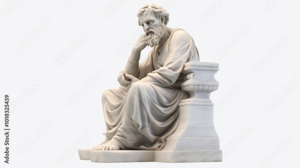 Fototapeta premium Marble Statue of a Seated Man