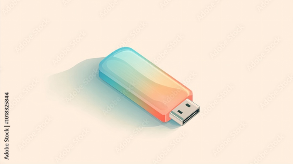 Colorful USB Flash Drive on Soft Background Colorful USB Flash Drive on Soft Background