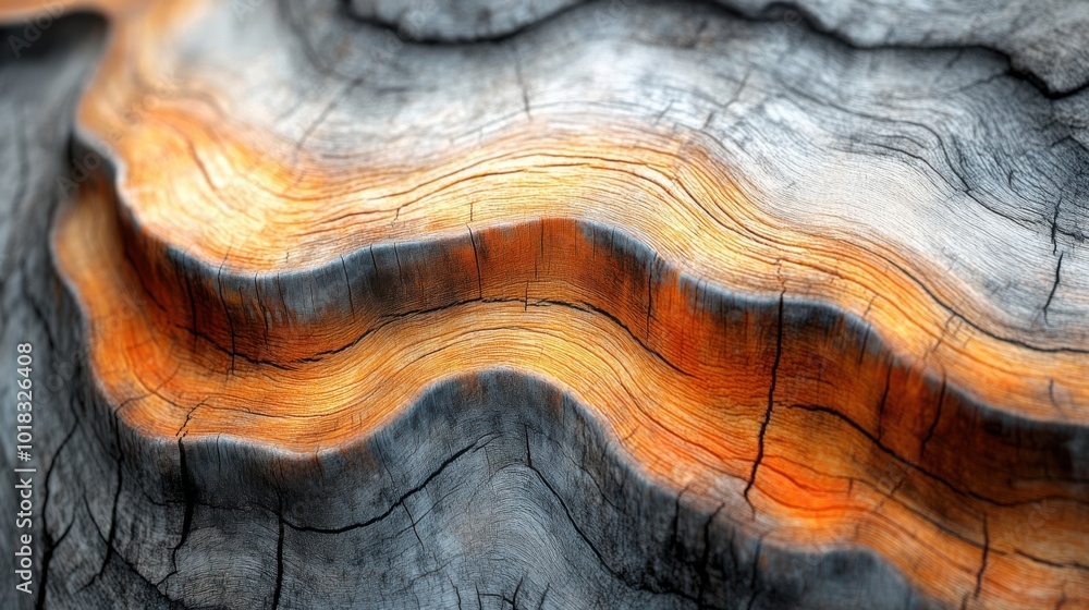 The Organic Abstract of Nature's Carving Wavy Patterns and Deeply Grooved Texture in Aged Wood The Organic Abstract of Nature's Carving Wavy Patterns and Deeply Grooved Texture in Aged Wood