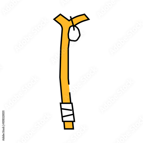 yatra stick pilgrim staff line icon vector. yatra stick pilgrim staff sign. isolated symbol illustration