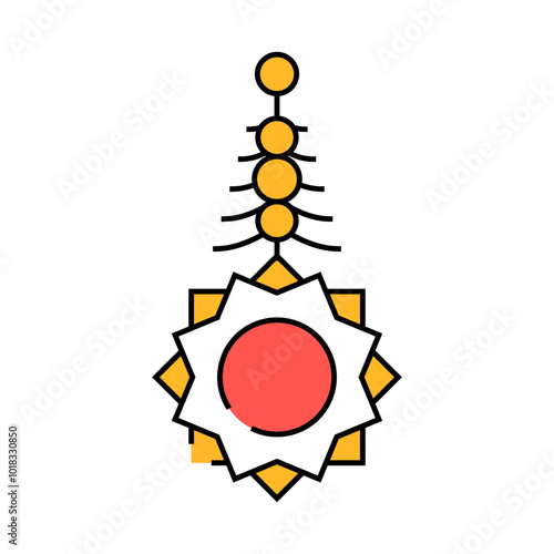 bindi forehead decoration line icon vector. bindi forehead decoration sign. isolated symbol illustration