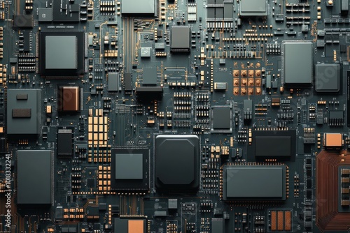 Close-up of a circuit board with various electronic components.