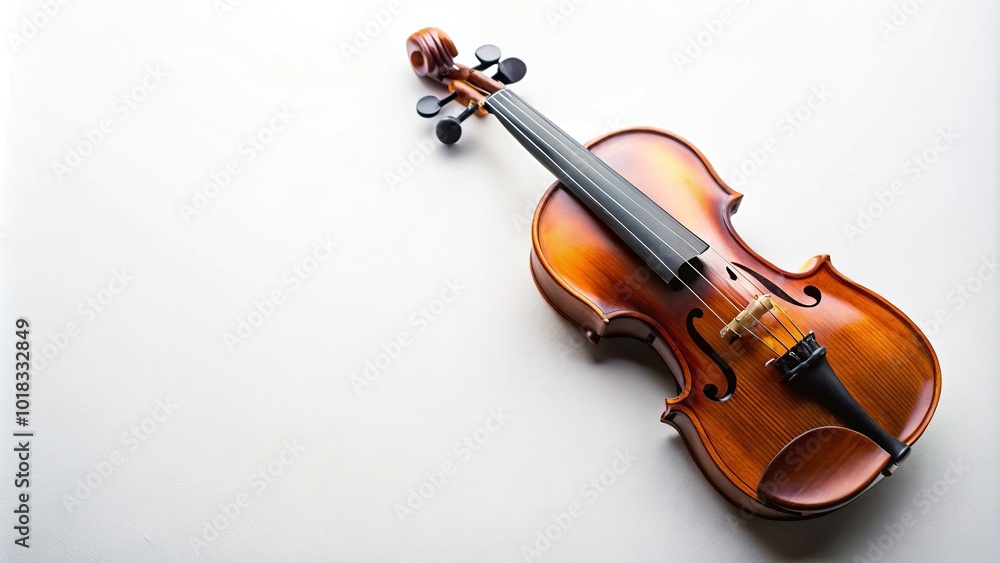 Fototapeta premium Musical instrument violin on white background