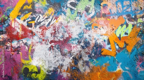 Vibrant Abstract Graffiti with Textured Layers