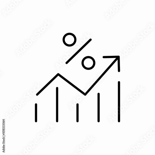 histogram growing icon sign vector