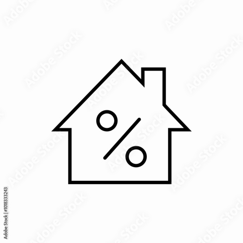 mortgage rate icon sign vector