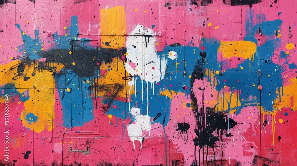 Fototapeta premium Vibrant Urban Street Art with Colorful Graffiti Splatter